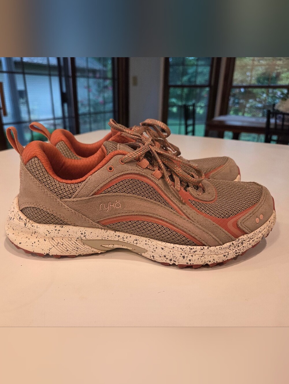 Ryka Women's Athletic Sneakers in Taupe with Rust Accents Size 8